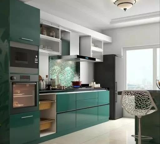 Image of HOME13 Dark Green Glossy Wallpaper Peel & Stick Self-Adhesive Removable Vinyl Wallpaper for Kitchen Cabinet Furniture Waterproof Countertop (24x50 Inch)