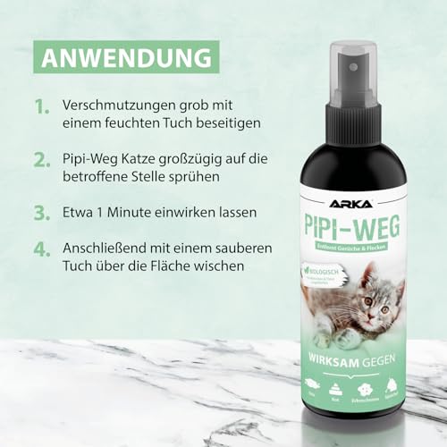 Katzenurin Spray 100 ml – gegen Katzenpipi, Uringeruch & Flecken unterwegs – Enzymreiniger biologisch & sicher – ideal für Sofa, Auto, Katzenklo, Reisen & Textilien – hygienisch & effektiv – PIPI-Weg