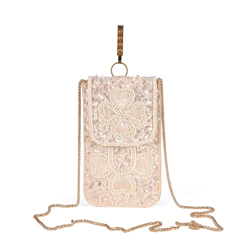 Image of J I ACCESSORIES Velvet Saree Clutch Mobile Pouch Waist Clip Ladies Purse Gift For Women