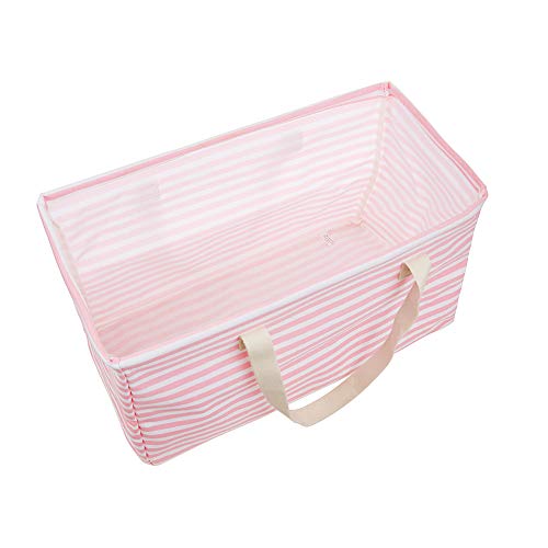 Llarug 46L Canvas Collapsible Utility Tote Bag,Oversized Beach Bag,Reusable Grocery Shopping Bag,Large Carry Bag,Laundry Basket (Pink,1Pc) #TOP7