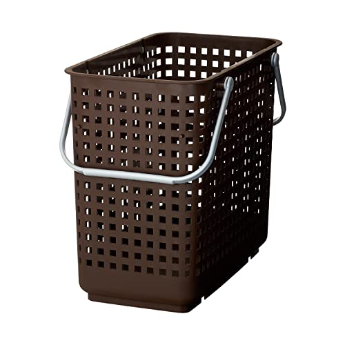 LIKE-IT SCB-12 Laundry Hamper, Stackable Laundry Hamper with Handle, Large Width 10.9 inches (27.7 cm), Depth 17.9 inches (45.5 cm), Height 15.4 inches (39 cm), Brown, Made in Japan