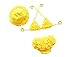 DELEY Bambino Bambine Costumi da Bagno 3pcs Bikini Set Increspature Pizzo Costumi da Bagno Giallo 1-2 Anni