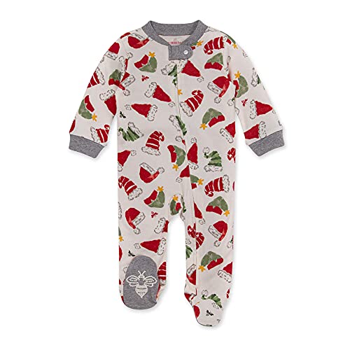 Image of Burt's Bees Baby Girls' Pajamas, Zip Front Non-slip Footed Pjs, 100% Organic Cotton and Toddler Sleepers