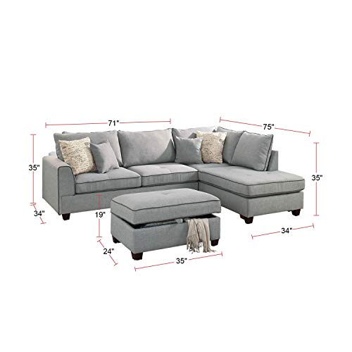 Poundex Pdex- Living Room Chaise Lounges, Light Blue #TOP2