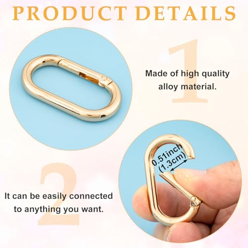 Image of Oval Spring Ring Clips, Metal Keyring Purse Clip