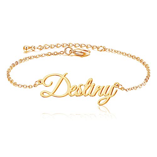 Personalized Name Anklet Bracelet for Women Custom Initial Letters Bracelet with Birthstones Adjusted Charm Ankle Bracelet for Teen Girls