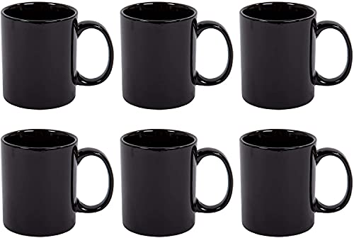 Image of Clay Craft Fine Ceramic Plain Solid Color Milk Mug 350 ml Best for Office and Home, Gifted to Mother, Father, Sister, Brother, Friends and Family (Black, 6)