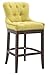 CLP Tabouret de Bar Lakewood en revêtement Tissu qualité Bien rembourré, Chaise Haute à Dossier et pietement Quatre Pieds avec Repose-Pieds en, Couleur:Vert