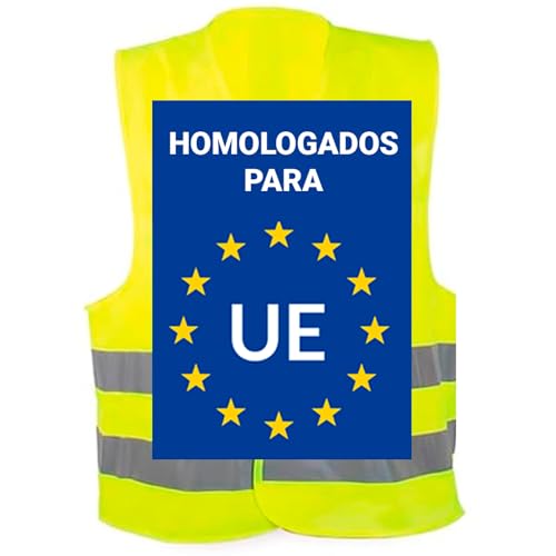 Adri Chaleco Reflectante Homologado de Seguridad, Poliéster, Unisex Adulto, Amarillo, Ajustable con Cierre de Contacto (1, Amarillo, Unico 64 x 67 cm)