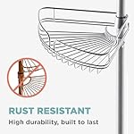 Zenna Home Tension Pole Shower Caddy Corner Organizer, Adjustable Standing Shower Caddy with 4 Baskets and Built in Towel Bar, Rust Resistant Bathroom Tension Rod Organizer, 60 to 97 Inch, Chrome - Image 5