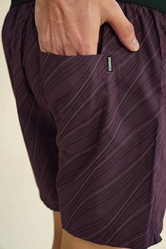 Image of DAMENSCH Solid Breeeze Inner Boxers for Men, Ultra-Light Boxers, 100% Cotton Shorts Pant, Breathable Woven Inner Cotton Shorts for Men-Plum Waves-4XL