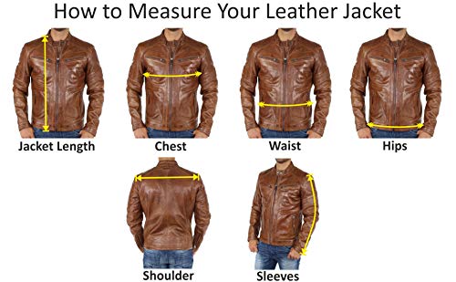 Men's Leather Jacket Lambskin Bomber Motorcycle Biker3