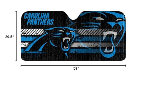 Image of Fanmats NFL Windshield Sun Auto Shade, Sun Shield Sun Visor Accordion tri-fold for Storage 59 inch x 29.5 inch, Colorful Team Design