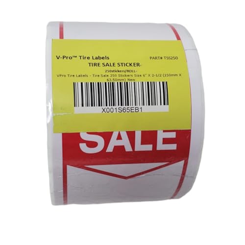 Lot of 3 Tire Labels - Tire Sale 250 Stickers Size 6