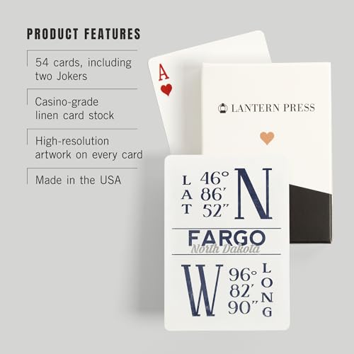Lantern Press Fargo North Dakota Latitude y Longitud miniatura 3