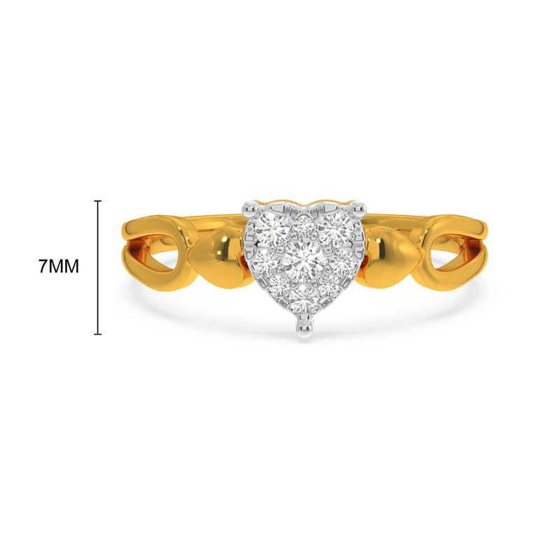 Image of KISNA 14k / 18k Real Gold & Diamond Ring | Diwali, Rakhi Rakshabandhan Gift for Sister /Bhabhi /Women | With Certificate of Authenticity & BIS-Hallmarked Gold Jewellery | Coen Diamond Ring