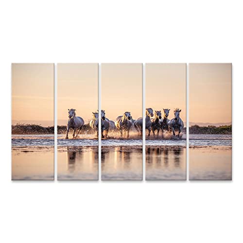 Tableau sur toile chevaux sauvages Camargue impression jet d'encre
