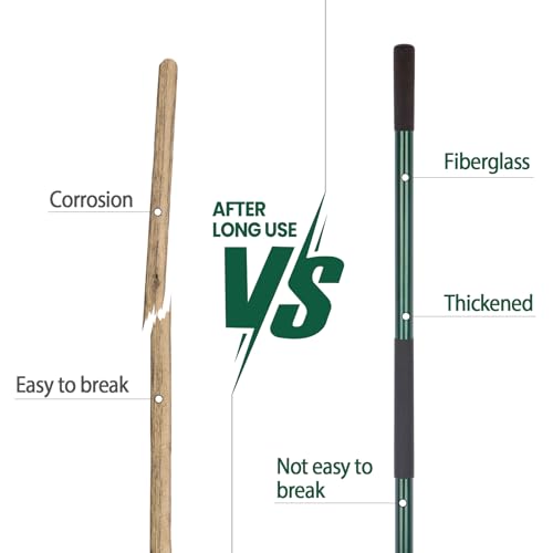 VNIMTI Heavy Duty Gardening Shovel, 56 Inch Round Blade with Fiberglass Handle (Green) - Thumbnail 3