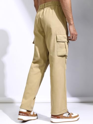 Image of Highlander Men's Utility Pocket Cargo Trousers |Parachute Cargo Trousers |Durable & Functional | Outdoor Ready | Trouser for Men | Men Trousers
