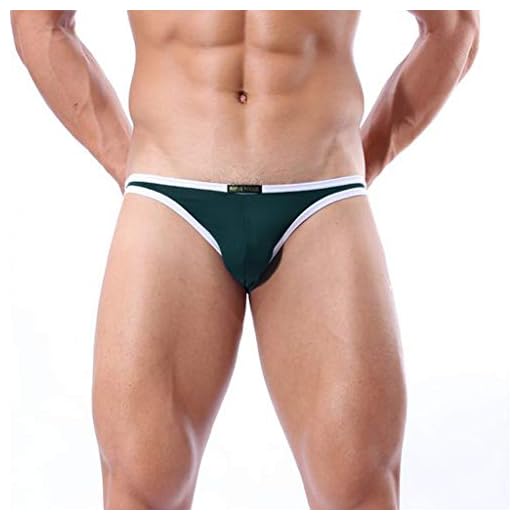 SDFRK Slips de Bain Homme Sexy Tanga Briefs Maillot Mini Shorty élastique Shorts String Natation Home Slim Short Bas Bikini Plage Vert L