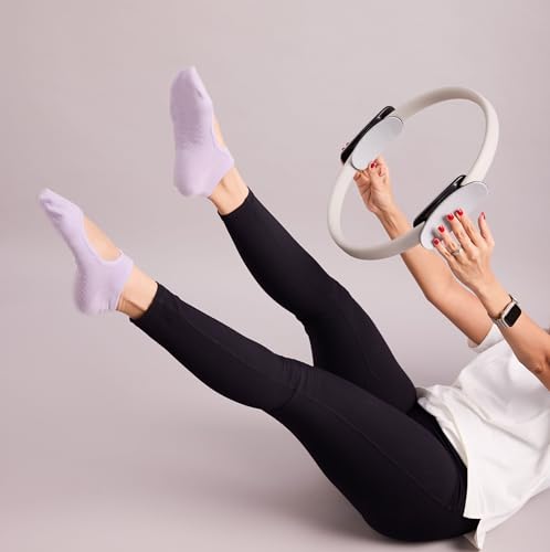 Image of Mint & Oak Pilates Socks with Grips for Women, Ankle Length Non-Slip Yoga Socks, Cotton Ideal For Yoga, Pilates, Gym, Workout, Cute Women's Gift