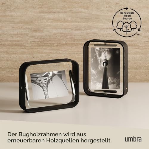 Umbra Bellwood Tischbilderrahmen, doppelseitig drehbar, 13x18 cm, Schwarz – Ansicht 6
