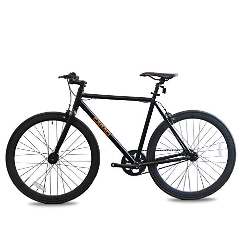 Fixer Bike Road Bike Alumium Alloy Urban Bike Flip Flop Hub City Bike Riser Bar 700c 54cm Road Bike (Black) - Thumbnail 2