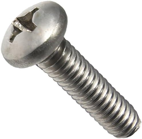 10-32 x 2-1/2" Pan Head Machine Screws, Full Thread, Phillips Drive, Stainless Steel 18-8, Bright Finish, Machine Thread, Quantity 25 Pieces by Fastenere