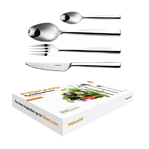 Fiskars Cutlery Set, 24 pcs, 24 Pieces, Quality Steel, Silver/Polished, Functional Form, 1002949