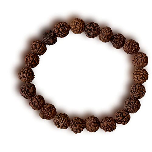 NAISHA Certified Original 5 Mukhi 8MM Rudraksha Bracelet, Stretch Bracelet, Authentic Genuine Natural Rudraksh for Man & Women with Lab Certificate.
