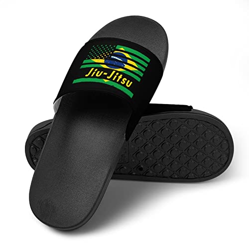 Brazilian Jiu-Jitsu American Flag Home Slippers Non-Slip House Slippers PVC Shower Slippers Sandals for Men Women4