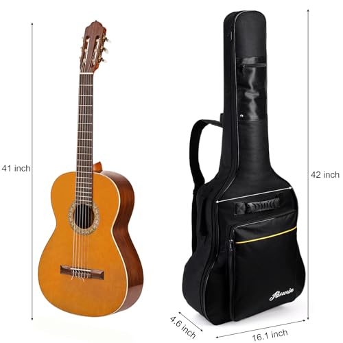 Image of 41 Inch Dual Adjustable Shoulder Strap Acoustic Guitar Gig Bag - Black