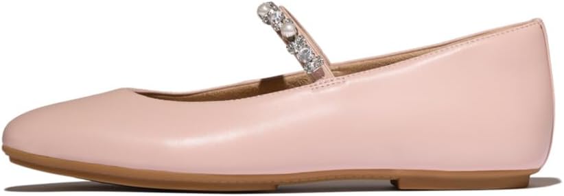 FitFlop Delicato Pearls-and-Crystal Leather Ballet Flats