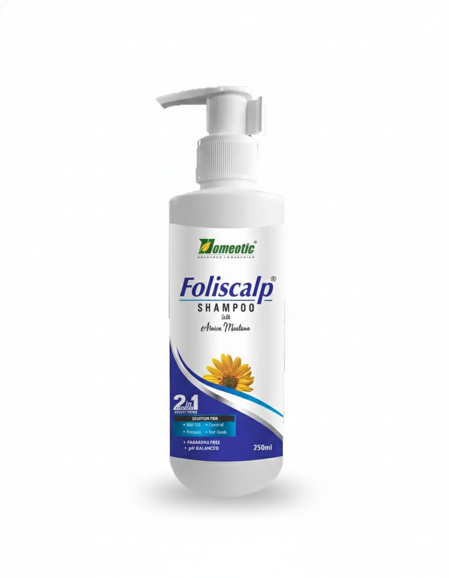 Homeotic Foliscalp Shampoo with Arnica Montana – Keratin-Rich Herbal Cleanser with Conditioner – Nourishes Hair & Scalp – For All Hair Types (250Ml, pack of 1)-image-4