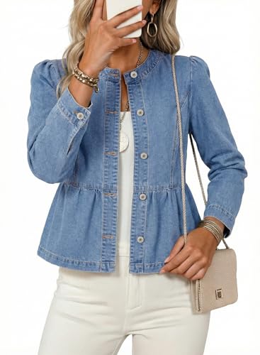 Amazon.com: Dokotoo Cropped Jean Jacket Women Fashion Spring