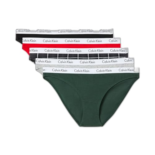 Calvin Klein Carousel Logo Cotton Stretch Bikini Panties, 5 Pack