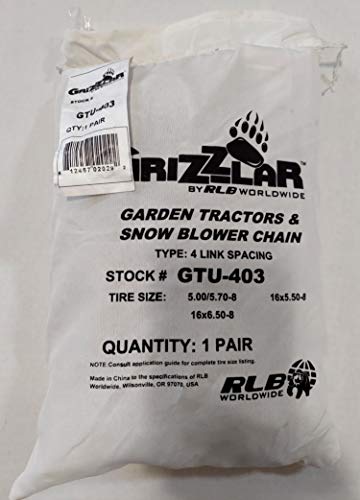 Grizzlar Gtu-403 Garden Tractor 4 Link Ladder Alloy Tire Chains Tensioner Included 16X5.50-8, 16X6.50-8 #TOP1