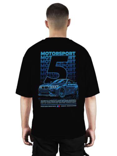 Image of Buy That Trendz Mens Oversized Tshirt 5 Motorsport Printed Crew Neck Cotton Drop Shoulder Half Sleeve Stylish Tshirt