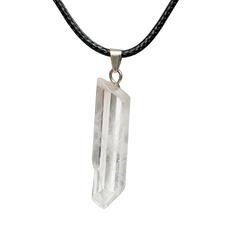 Only faith Colgante de Piedra Cuarzo Blanco Turmanlina Negra En