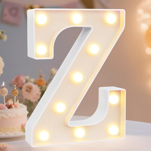 Image of Pooqla LED Marquee Letter Lights Sign, Light Up Alphabet Letter for Home Party Wedding Decoration Z