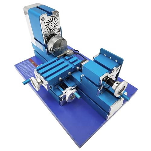 Mini tornio per metalli, tornio elettrico da banco fai da te interamente in metallo con 20.000 giri/min, dispositivo motorizzato per la lavorazione dei metalli, sale attività tecnologiche