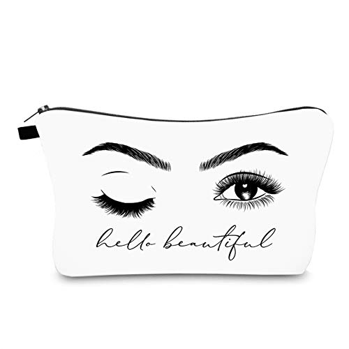Makeup Cosmetic Bags for Women Portable Travel Organizer Bag for Toiletries Beauty Bag Waterproof Lovers Print Pattern (eyelash1125)