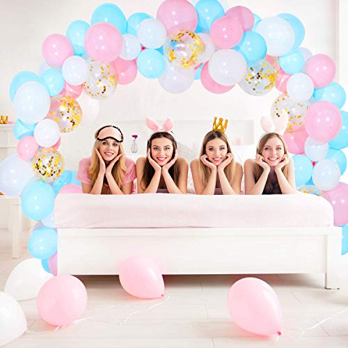Image of GrandShop Rubber Balloon Arch Decoration Kit (Blue, Pink, White) -112 Pieces