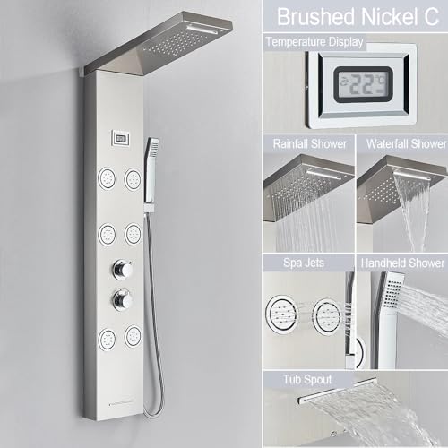 Ensembles de douche complets panneau de douche cascade de pluie colonne hydromassante murale