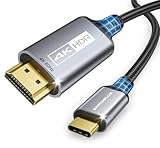 SWITCHFLUX USB-C to HDMI Cable 6Ft [4K@60Hz] High-Speed USB Type C to HDMI 2.0 Braided Cord (Thunderbolt 3/4 Compatible) for iPhone 15 Series, MacBook Pro/Air, iPad Pro, Galaxy S8 to S23