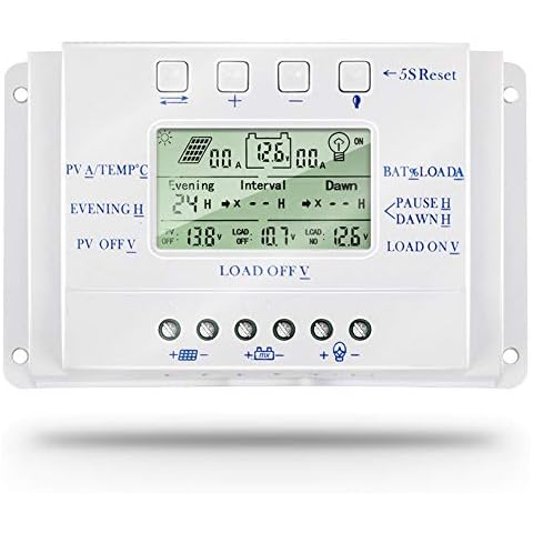 SolaMr 40A Solarladeregler 12V/24V Automatische Erkennung der Spannung Solarpanel-Intelligenzregler mit LCD Display und USB-Anschluss - T40 Cover
