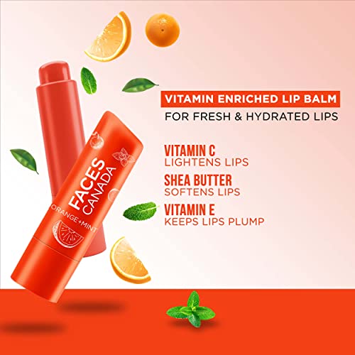 FACES CANADA Lip Balm - Orange Mint 01, 4.5g | 12HR Moisture | SPF 15 | Shea Butter, Vitamin C & E Enriched | Hydrating & Nourishing For Dry Chapped Lips | Softens Lips - Image 6