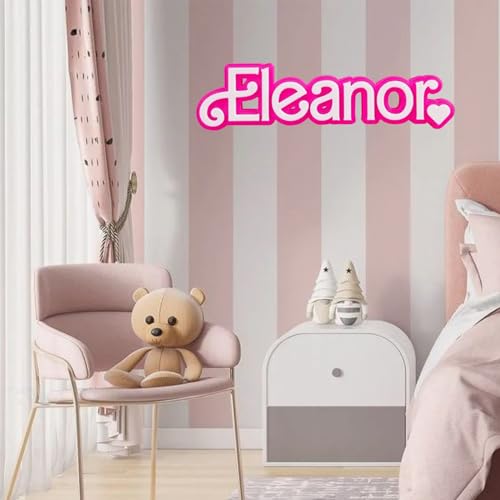Personalised Pink Style Name Sign, 3D Printed Name, Desk Decoration, Girl Party Pink Decoration, Birthday Gift, Gift for Fashion Doll Fan, Gift for Daughter, Gift for Sister, Gift for Little Girl