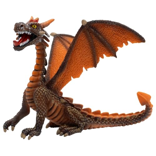 Bullyland 75595 - Spielfigur Drache Orange, ca. 8,7 cm, detailgetreu, PVC-frei, ideal als kleines Geschenk für Kinder ab 3 Jahren