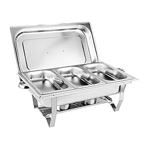 SHZICMY 3 roosters Chafing Dish, roestvrij stalen warmhoudcontainer, voedselwarmers, warmtecontainer, rechaud voor…